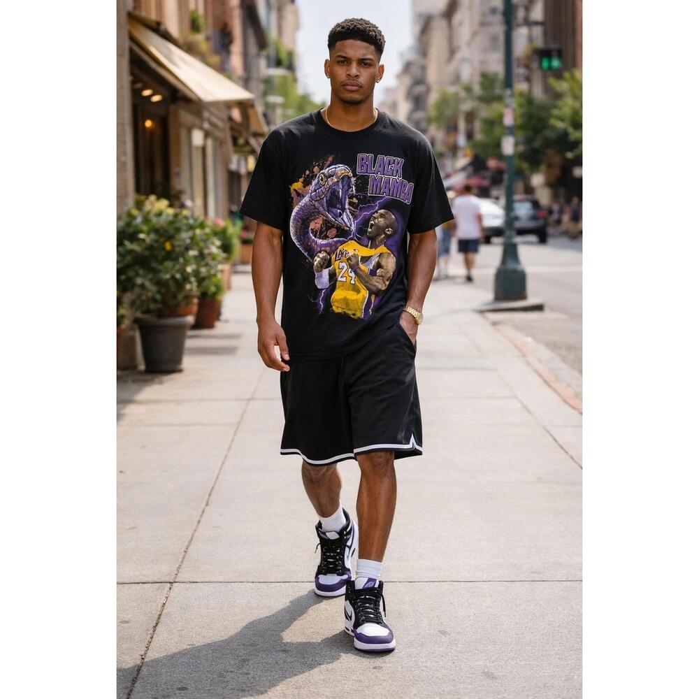 Kobe Bryant Black Mamba Tribute T Shirt Allstyle Black Mens Large Y2K